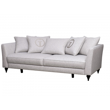 Диван Sorrento(K) 230M трехм.раск c кантом,велюр св.беж Santo1902-SECRU+Nev83 230*101*86