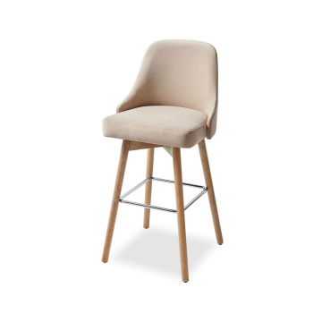 Стул барный Jemma, бежевый/беленое дерево