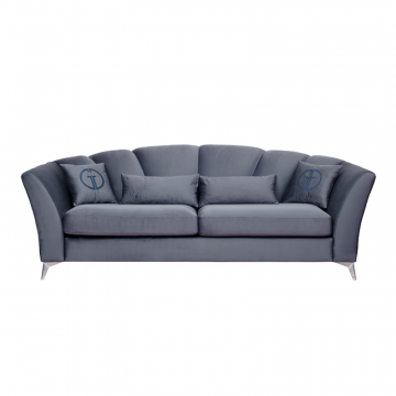 Диван Annette трехместный без мех,велюр сапфир Colt1006/хром 250*100*95