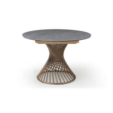 Стол раскладной Tornado Bronze 120-180, серая керамика/бронза