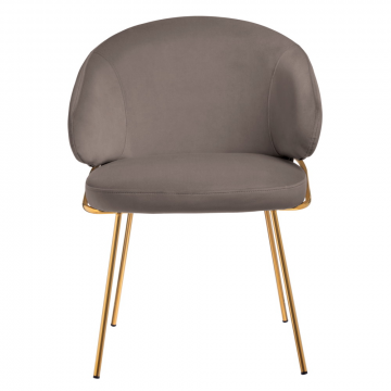 Стул-полукресло Emil латте с золотыми ножками