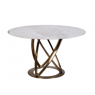 57EL-79000 Стол обеденный белый керамика d130*75см