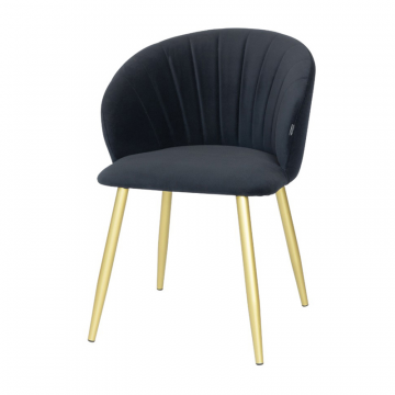 Стул Paola графит, матовое золото, на поворотном механизме