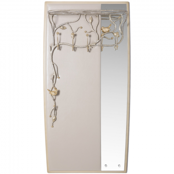 Вешалка настенная Терра (с зеркалом) Айвори Мраморное золото