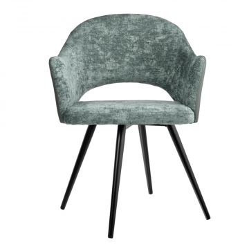 Стул Bruno зелёный шенилл с экокожей с поворотным механизмом