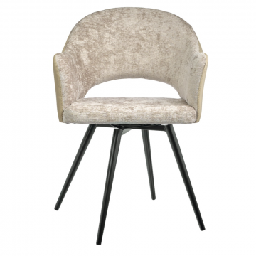 Стул Bruno латте шенилл с экокожей с поворотным механизмом