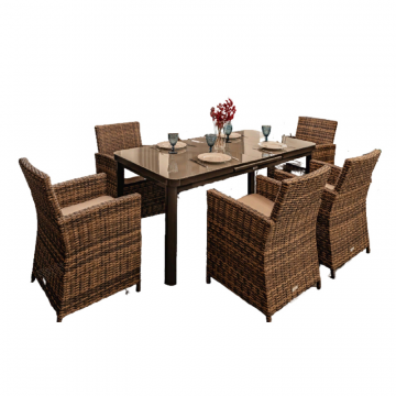 Комплект обеденный LUDWIG + FIONA коричневого цвета