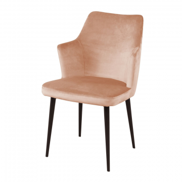 Стул с подлокотниками Hunt, бархат бежевый 5 / чёрный конус