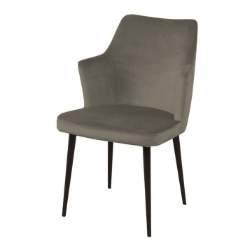 Стул с подлокотниками Hunt, бархат 03 / чёрный конус