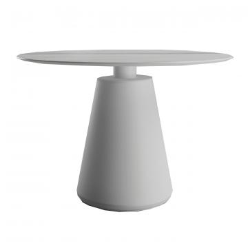 Стол круглый Ikon 100, керамика матовая, белая