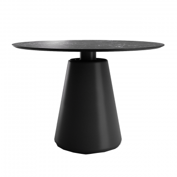 Стол круглый Ikon 100, керамика матовая, черная