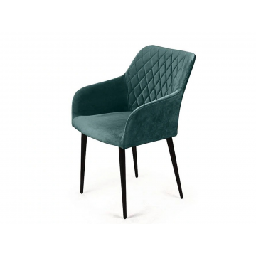 Стул с подлокотниками Robert, бархат зелёный 19