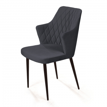 Стул с подлокотниками Hunt ромб, бархат 03 / чёрный конус