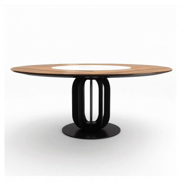 Стол круглый Rotor 180, керамика светлая