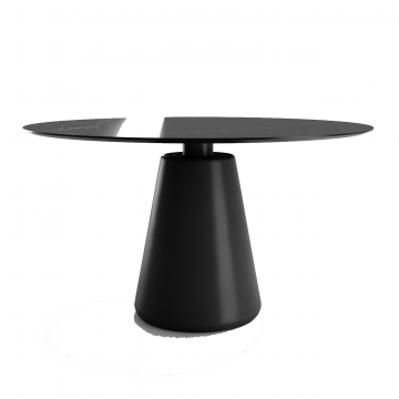 Стол круглый Ikon 120, керамика глянцевая, черная