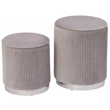 GY-08220 Комплект 2х пуфов серый/хром