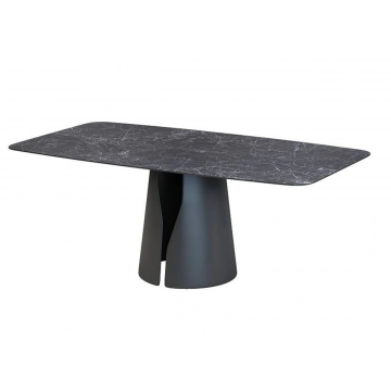 Стол овальный GIO 180, керамика матовая, черная