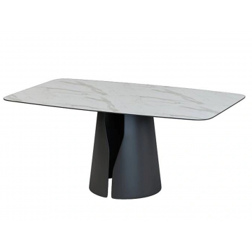 Стол овальный GIO 160, керамика матовая, белая