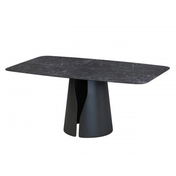 Стол овальный GIO 160, керамика матовая, черная