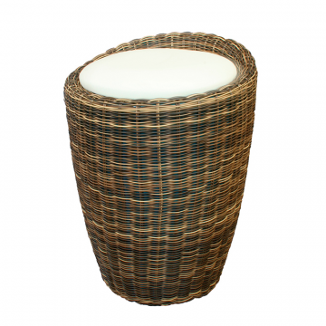 Табурет с местом для хранения LM-1100Rattan, кремовый