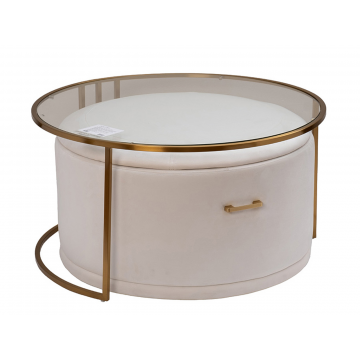 GY-08549 Стол журнальный с пуфом 84.5*84.5*47см