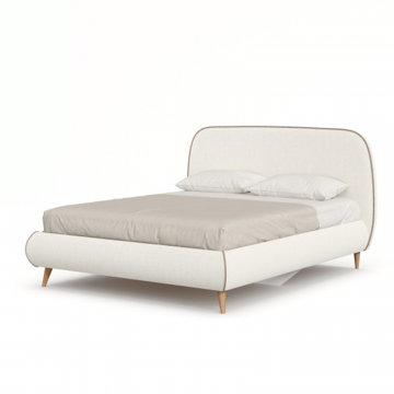 Холли Кровать 1600 с кроватным основанием (Молочный/Темно-коричневый)