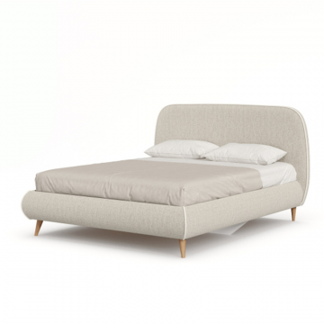 Холли Кровать 1600 с кроватным основанием (Светло-серый/Молочный)