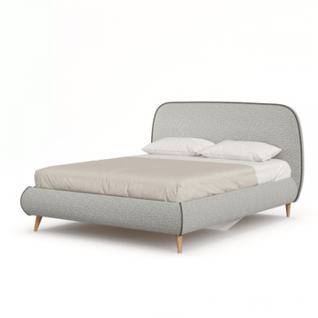 Холли Кровать 1600 с кроватным основанием (Светло-серый/Стальной)