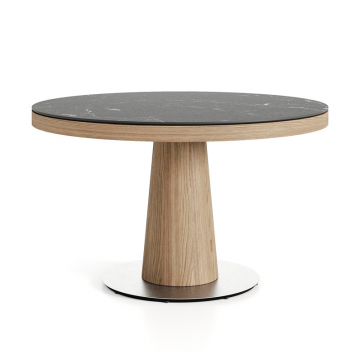 Стол круглый Алтай раздвижной 1270/1720*750 Шпон дуба, HPL/FENIX NTM