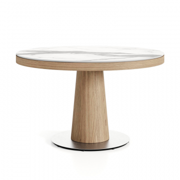 Стол круглый Алтай раздвижной 1100/1515*750 Шпон дуба, Керамика