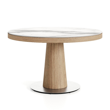 Стол круглый Алтай раздвижной 1270/1720*750 Шпон дуба, Керамика