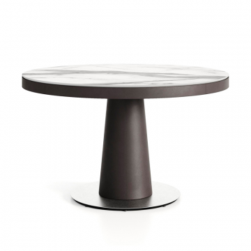 Стол круглый Алтай раздвижной 1270/1720*750 Кожа кат. 1, Керамика