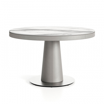 Стол круглый Алтай раздвижной 1270/1720*750 Кожа кат. 2, Керамика