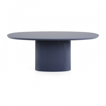 Стол Клинкер Овал - К25, 1200х950х750, HPL/FENIX NTM, глянцевая эмаль