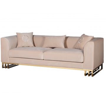 102AN-20493 Диван Lucerne трехместный велюр бежевый 230*86*75см