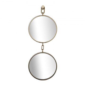 79MAL-9231-86G Зеркало на подвесе двойное рама металл. цвет золото d35см