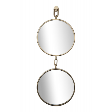 79MAL-9231-86G Зеркало на подвесе двойное рама металл. цвет золото d35см