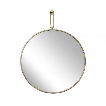79MAL-9206-100G Зеркало на подвесе рама металл. цвет золото d77см