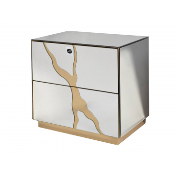 KFG199 Тумба зеркальная с золотым декором 61*42*59см