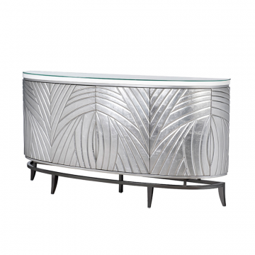 ART-2932  Комод серебристый с декором 182*41*97см