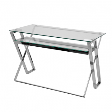GY-17910 Стол письменный стекло прозр/хром
