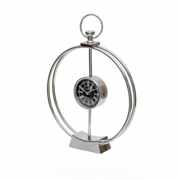 79MAL-5855-40 Часы настольные цвет хром d33см