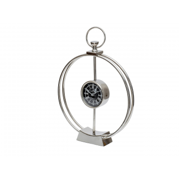 79MAL-5855-40 Часы настольные цвет хром d33см