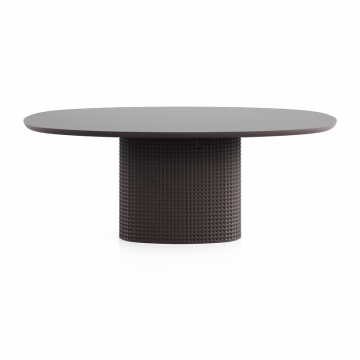 Стол Клинкер Овал - К25, 1200х950х750, HPL/FENIX NTM, Матовая эмаль