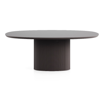 Стол Клинкер Овал - К25, 1400х950х750, HPL/FENIX NTM, Матовая эмаль