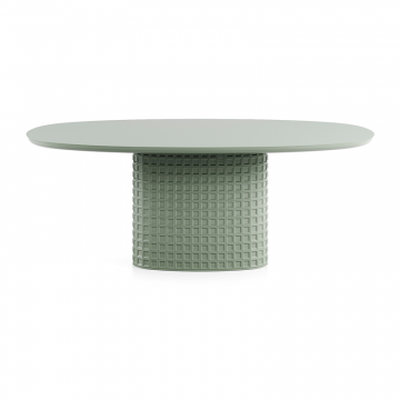 Стол Клинкер Овал - К50, 1200х950х750, HPL/FENIX NTM, глянцевая эмаль