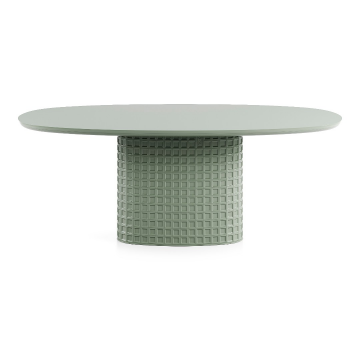 Стол Клинкер Овал - К50, 1600х1100х750, HPL/FENIX NTM, глянцевая эмаль