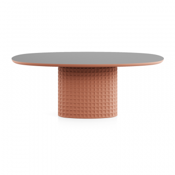 Стол Клинкер Овал - К50, 1400x950х750, HPL/FENIX NTM, матовая эмаль