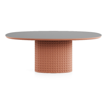 Стол Клинкер Овал - К50, 1600x1100х750, HPL/FENIX NTM, матовая эмаль