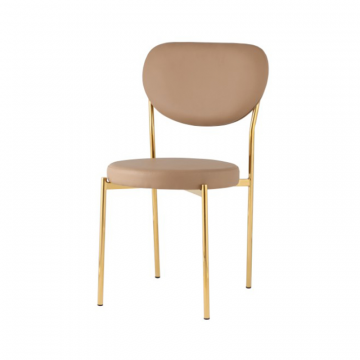 Стул Барбара NEW экокожа бежевая золотые ножки